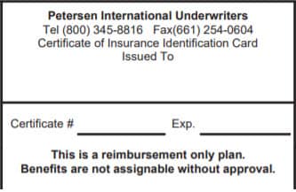Download ID Card for Petersen International Underwriters pans for International Major Medical, USAway major medical